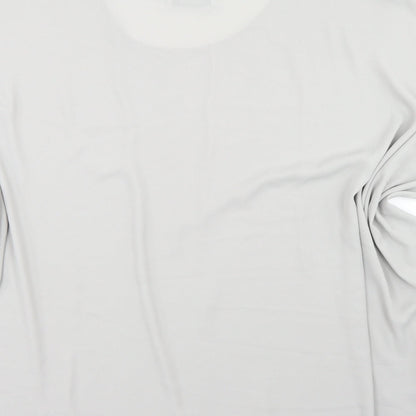 Evans Womens Grey  Polyester Basic Blouse Size 22 Round Neck