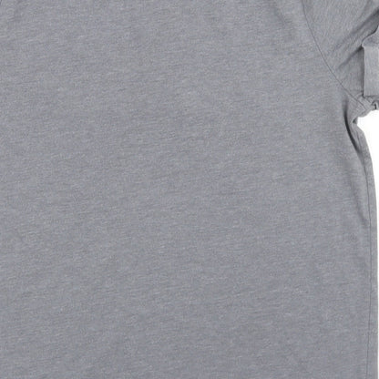 TU Womens Grey  Polyester Basic T-Shirt Size 10 Crew Neck - Be Happy