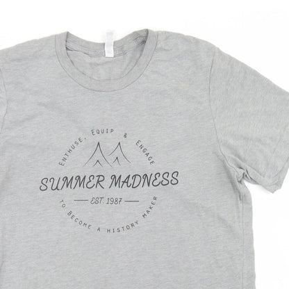 Womens UK Size M Canvas Grey Basic T-Shirt