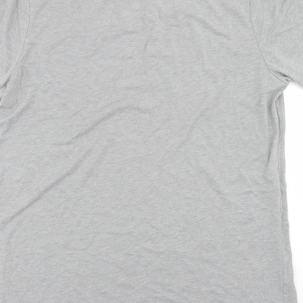 Womens UK Size M Canvas Grey Basic T-Shirt
