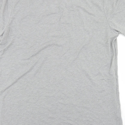 Womens UK Size M Canvas Grey Basic T-Shirt