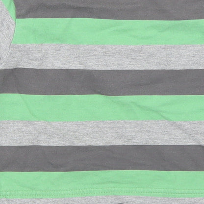 George Boys Multicoloured Striped Cotton Basic T-Shirt Size 9-12 Months Crew Neck