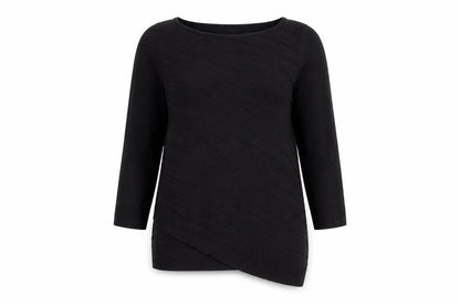 Front view of New York & Company women’s black round neck acrylic jumper, size M