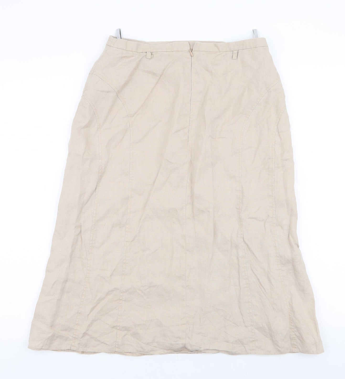 Gerry Weber Womens Beige  Linen A-Line Skirt Size 12   Zip