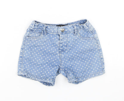 Denim Co Girls Blue Polka Dot Cotton Cropped Trousers Size 18-24 Months