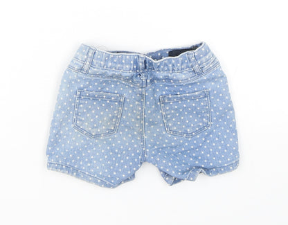 Denim Co Girls Blue Polka Dot Cotton Cropped Trousers Size 18-24 Months