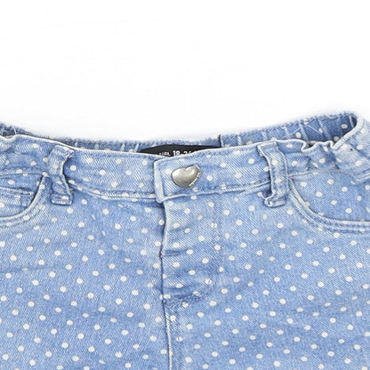 Denim Co Girls Blue Polka Dot Cotton Cropped Trousers Size 18-24 Months