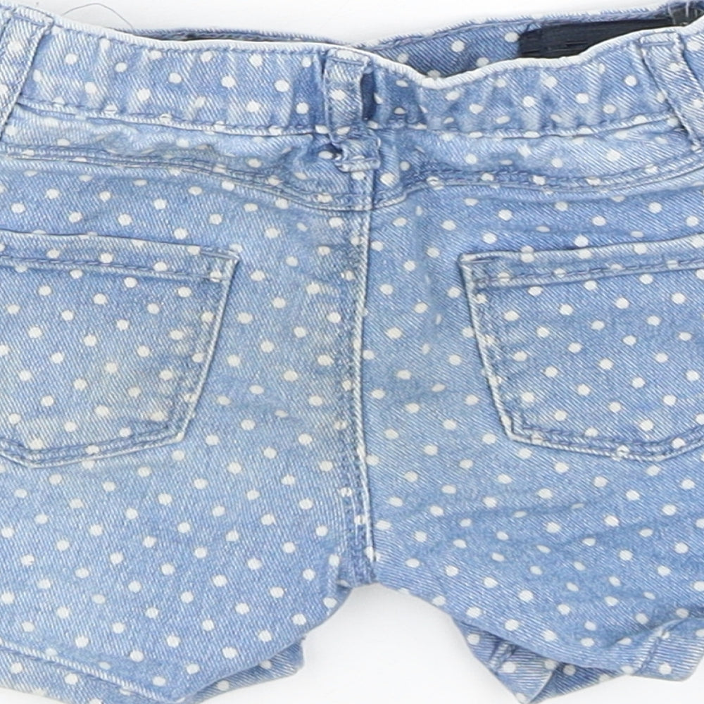 Denim Co Girls Blue Polka Dot Cotton Cropped Trousers Size 18-24 Months