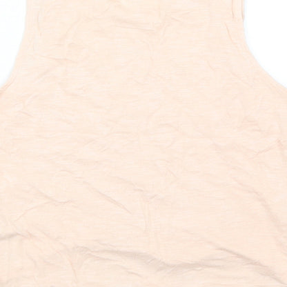 New Look Girls Pink Geometric Cotton Basic Tank Size 11 Years Round Neck Pullover
