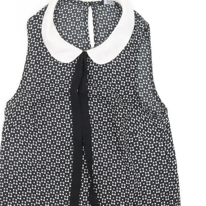 F&F Womens Multicoloured Geometric Polyester Basic Blouse Size 6 Collared