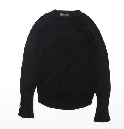 Primark Womens Black Round Neck  Acrylic Pullover Jumper Size 4
