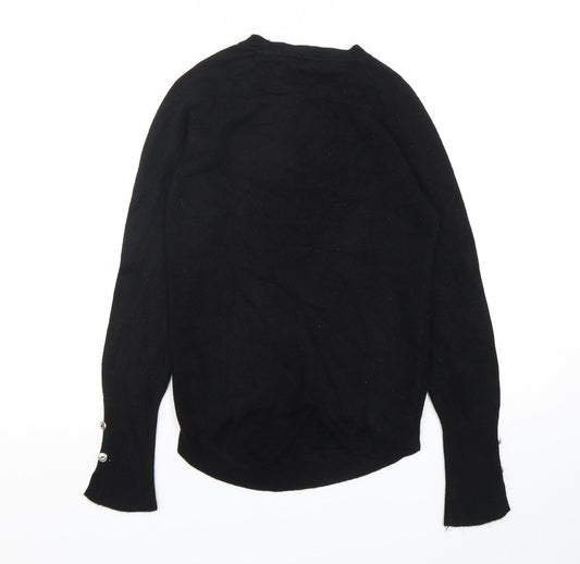 Primark Womens Black Round Neck  Acrylic Pullover Jumper Size 4