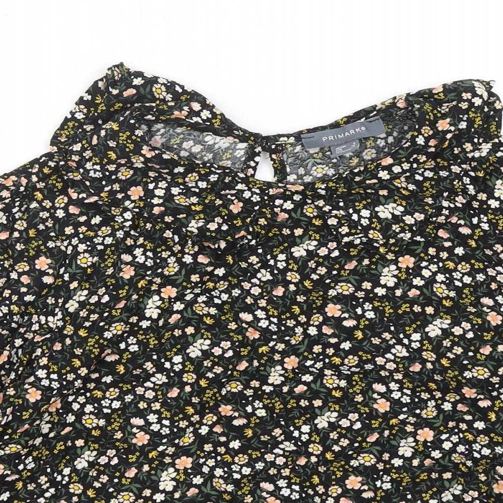 Primark Womens Multicoloured Floral Viscose Basic Blouse Size 8 Collared