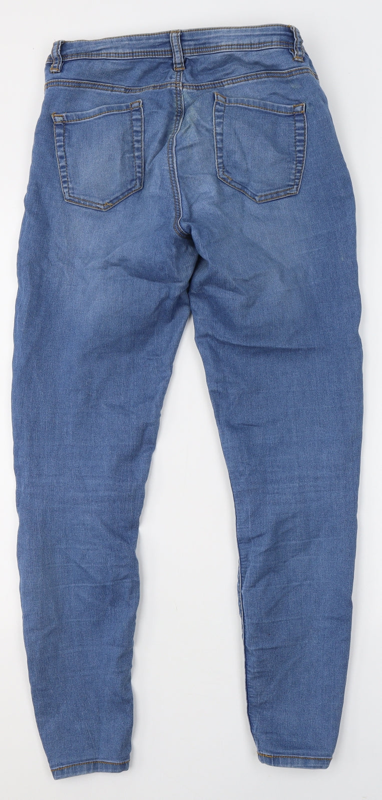 Denim & Co. Womens Blue  Cotton Skinny Jeans Size 10 L30 in Regular Button