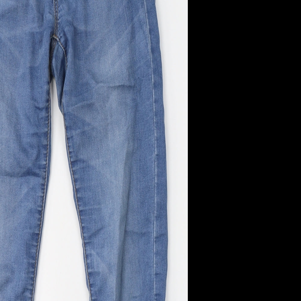 Denim & Co. Womens Blue  Cotton Skinny Jeans Size 10 L30 in Regular Button