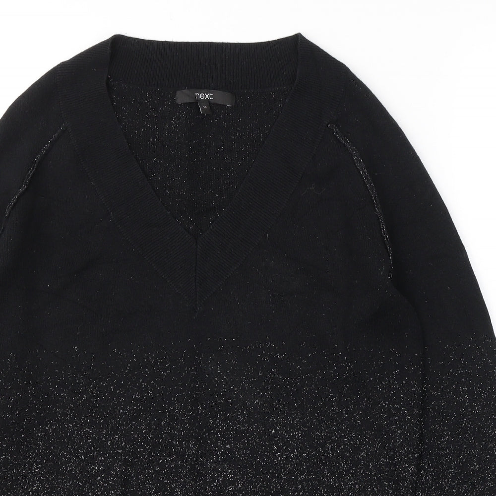 Womens UK Size 10 NEXT Black Basic T-Shirt