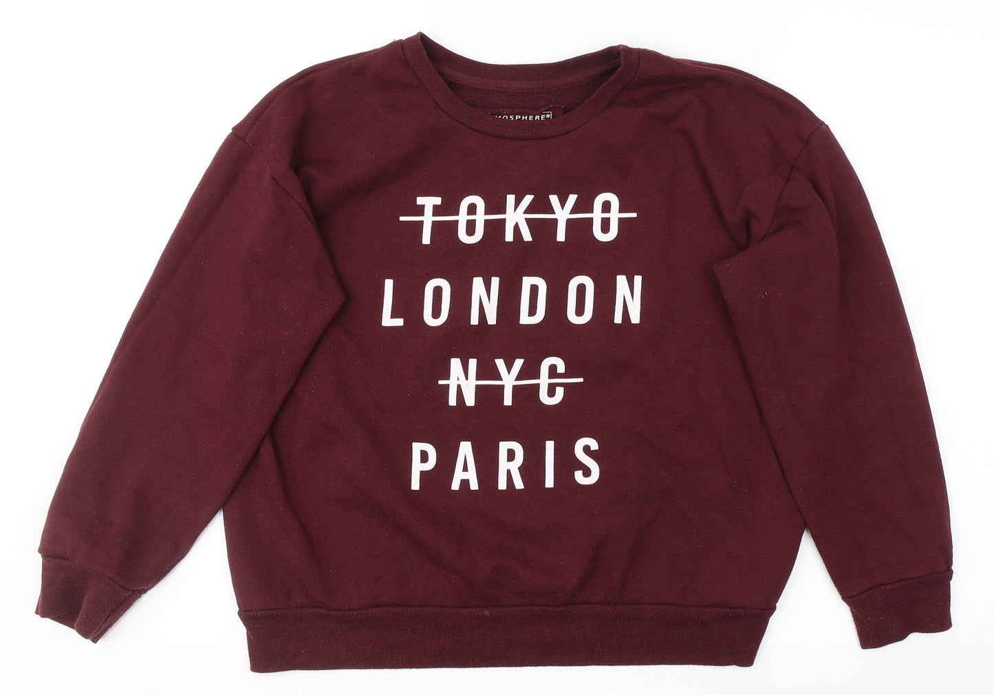 Atmosphere Womens Red  Polyester Pullover Sweatshirt Size 12  Pullover