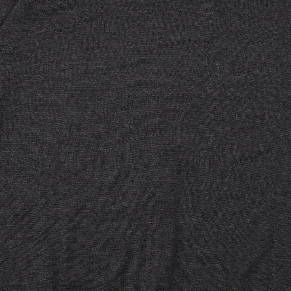 Henbury Mens Grey V-Neck  Cotton Pullover Jumper Size XL