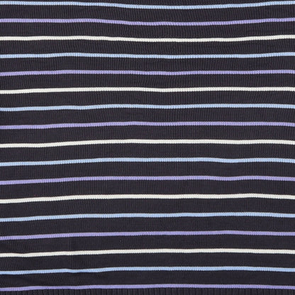 Berkertex Mens Purple Crew Neck Striped Acrylic Pullover Jumper Size 2XLT