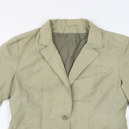 Womens UK Size 12 Preworn Regular Green Blazer