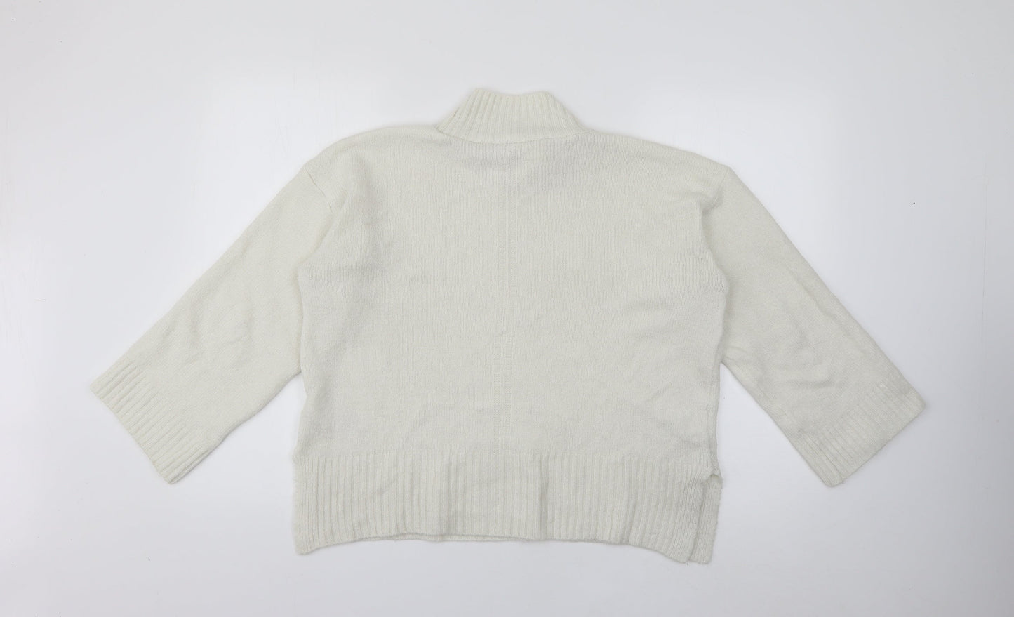 Topshop Womens White High Neck  Acrylic Pullover Jumper Size S