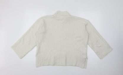 Topshop Womens White High Neck  Acrylic Pullover Jumper Size S