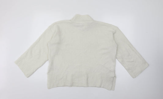 Topshop Womens White High Neck  Acrylic Pullover Jumper Size S