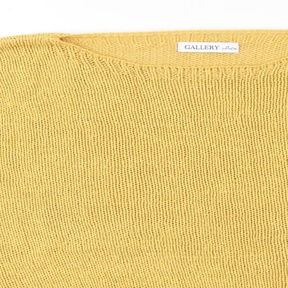 Gallery Womens Yellow Round Neck  Cotton Pullover Jumper Size L