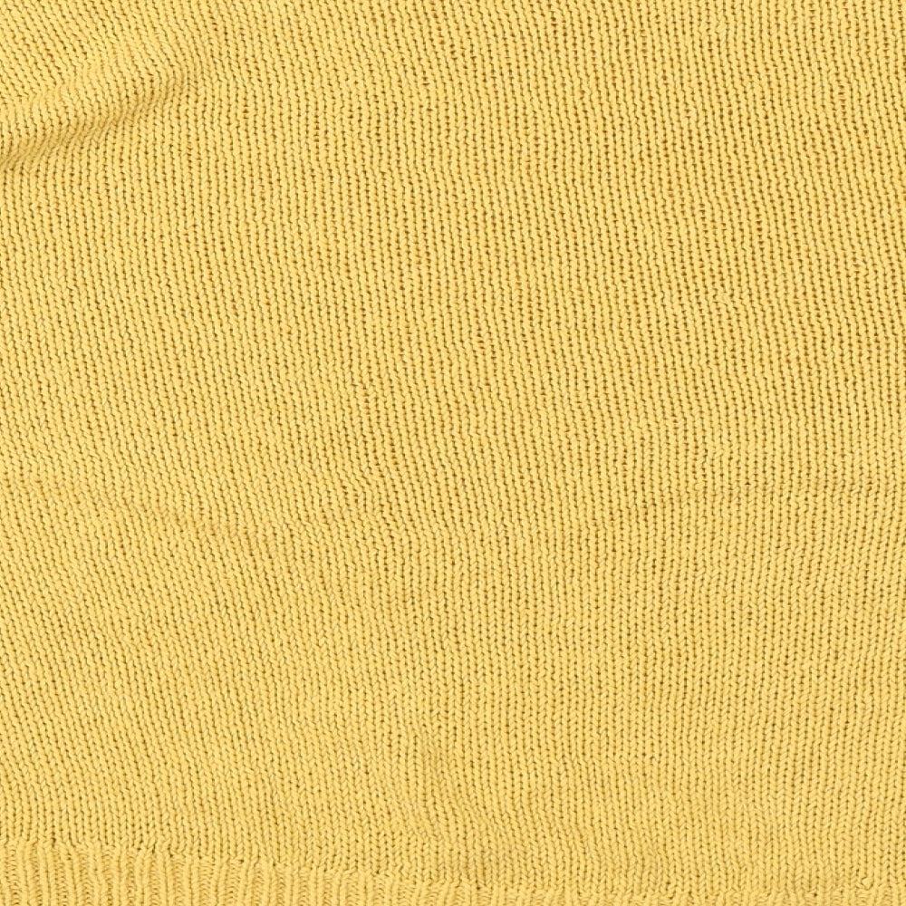 Gallery Womens Yellow Round Neck  Cotton Pullover Jumper Size L