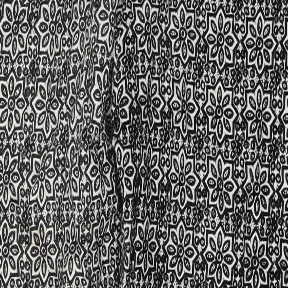 Topshop Womens Black Geometric Viscose Trousers  Size 8 L26 in Regular Zip