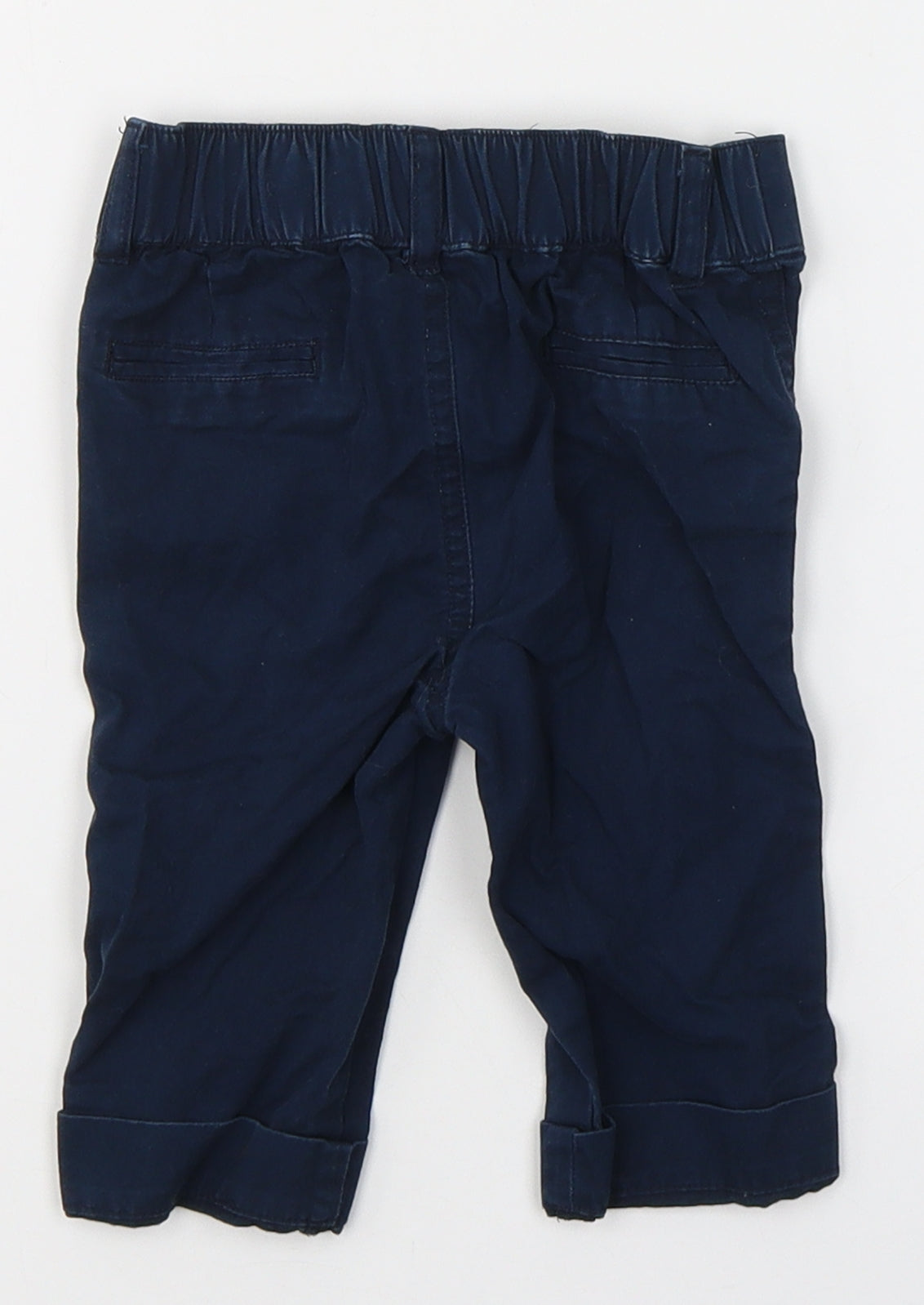 Andy & Evan Boys Blue  Cotton Capri Trousers Size 12-18 Months  Button