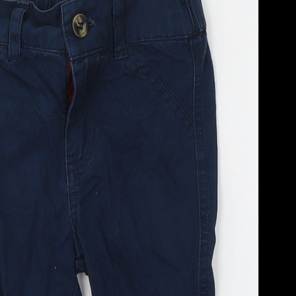 Andy & Evan Boys Blue  Cotton Capri Trousers Size 12-18 Months  Button