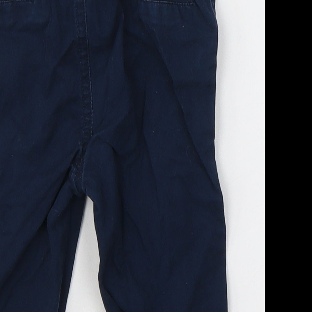 Andy & Evan Boys Blue  Cotton Capri Trousers Size 12-18 Months  Button