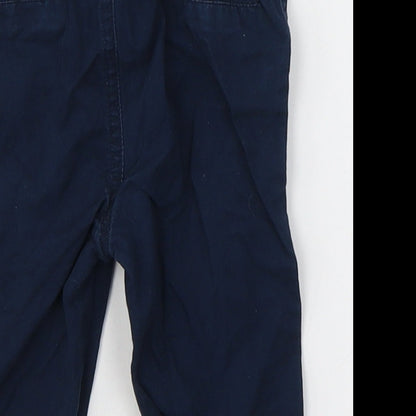 Andy & Evan Boys Blue  Cotton Capri Trousers Size 12-18 Months  Button