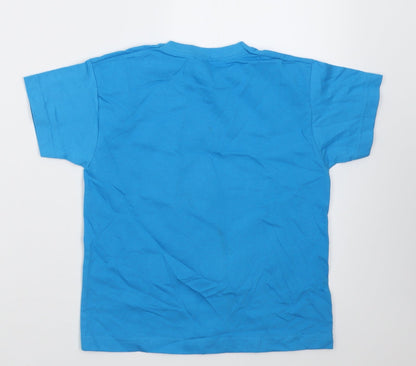 Fruit of the Loom Boys Blue  Cotton Basic T-Shirt Size 3-4 Years Crew Neck Pullover