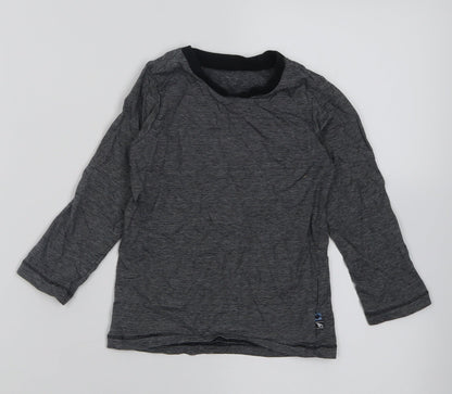 Matalan Boys Grey Striped Cotton Basic Casual Size 2-3 Years Crew Neck Pullover