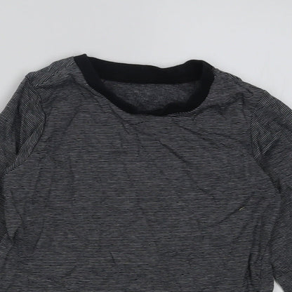 Matalan Boys Grey Striped Cotton Basic Casual Size 2-3 Years Crew Neck Pullover