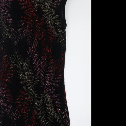 Topshop Womens Black  Polyester A-Line  Size 6  Boat Neck Pullover - Open back