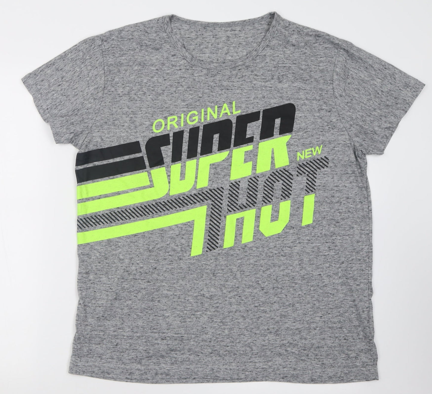 Preworn Mens Grey  Polyester  T-Shirt Size XL Crew Neck