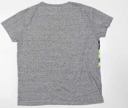 Preworn Mens Grey  Polyester  T-Shirt Size XL Crew Neck
