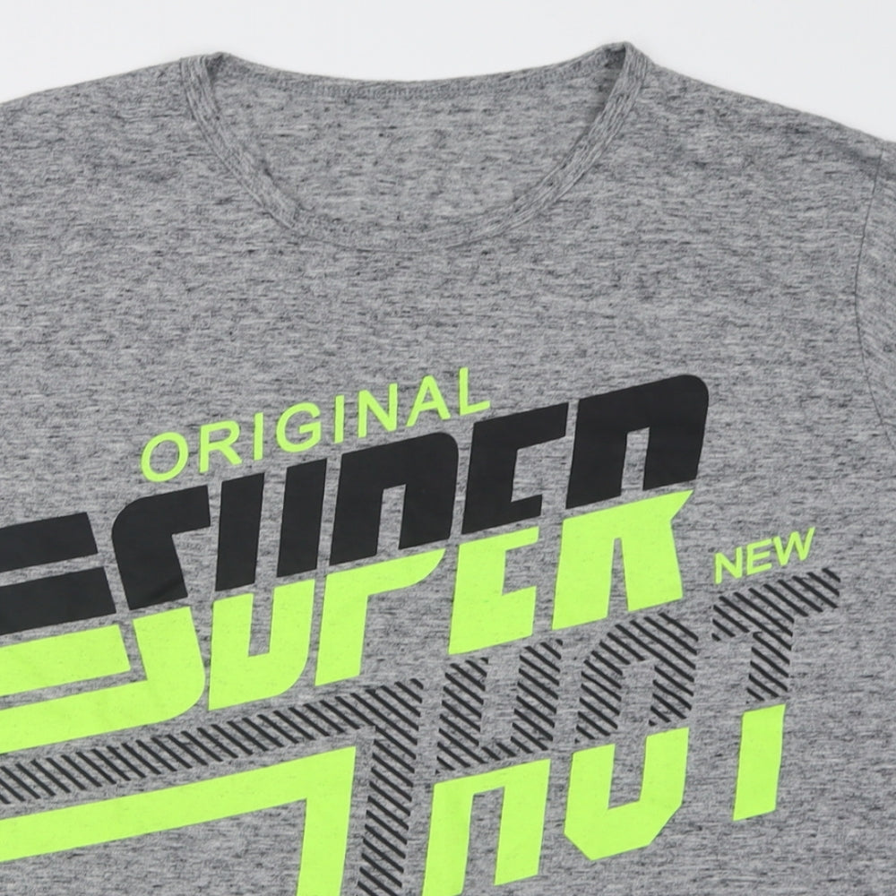 Preworn Mens Grey  Polyester  T-Shirt Size XL Crew Neck