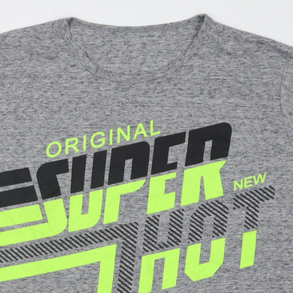 Preworn Mens Grey  Polyester  T-Shirt Size XL Crew Neck