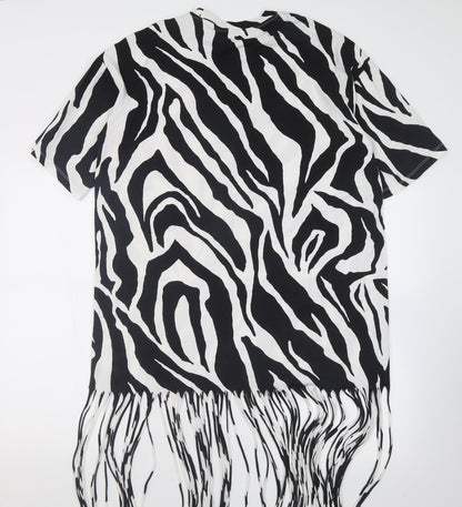 monkl Womens White Animal Print Cotton T-Shirt Dress  Size S  Crew Neck Pullover