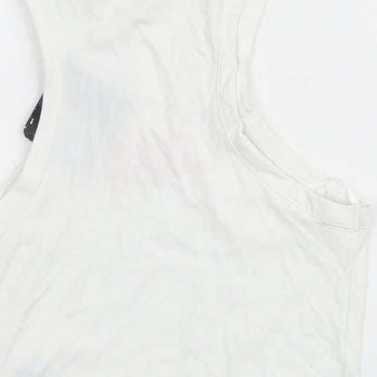 Womens UK Size XS Disney White Cropped Tank
