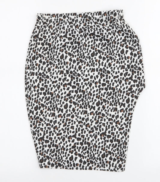 PRETTYLITTLETHING Womens Multicoloured Animal Print Polyester Mini Skirt Size 8