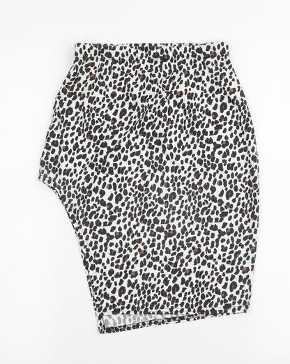 PRETTYLITTLETHING Womens Multicoloured Animal Print Polyester Mini Skirt Size 8