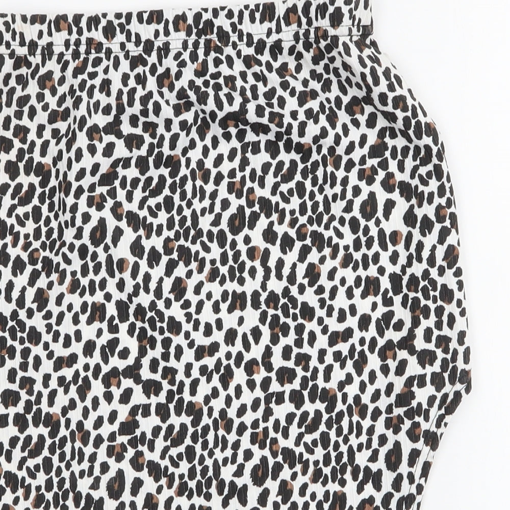 PRETTYLITTLETHING Womens Multicoloured Animal Print Polyester Mini Skirt Size 8
