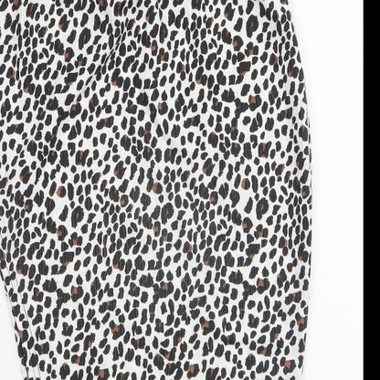 PRETTYLITTLETHING Womens Multicoloured Animal Print Polyester Mini Skirt Size 8