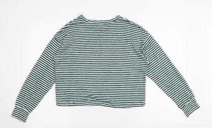 Grinch Womens Green Striped Viscose Top Pyjama Top Size S