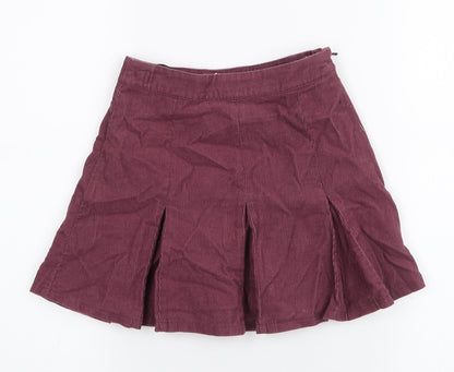 NEXT Girls Purple  Cotton A-Line Skirt Size 4 Years  Regular Zip